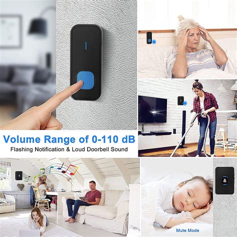 Doorbell Wireless, Eocean Door Bell Ringer Kit with Waterproof ...