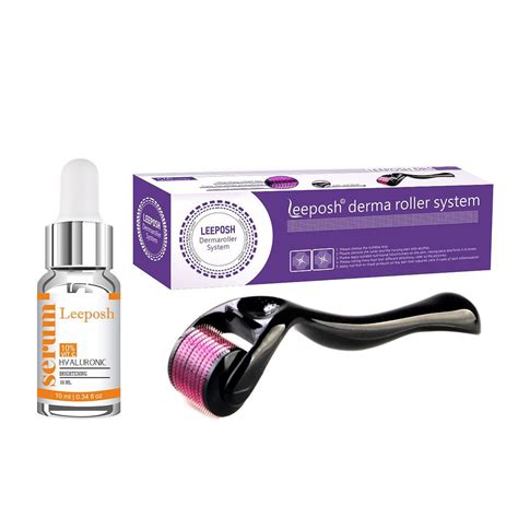 Leeposh Derma Roller with 10% Vitamin C + Hyaluronic Serum for skin ...