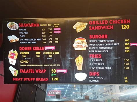 Menu at Lebanese Grills, Kottayam