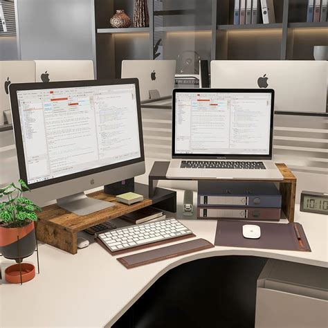 Buy WESTREE Dual Monitor Stand - Monitor Stand Riser- 2 Shelf Screen ...