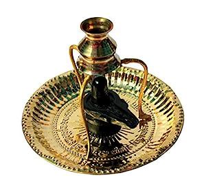 Buy BANSIGOODS Black Shivling Shiva Ling/Shivling with Brass Plate ...