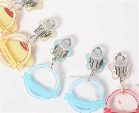 Sanrio Clip on earrings Stars My Melody Cinnamoroll Hello Kitty Kuromi ...