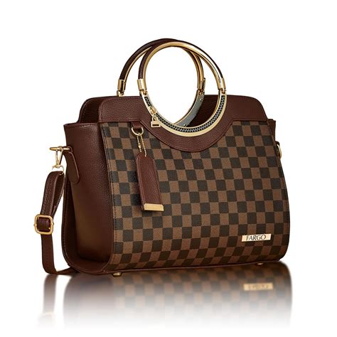 Buy Fargo Women Textured Structured Handheld Bag (Brown) at Amazon.in