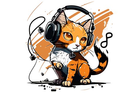 Cat With Headphones