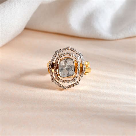 Saada Ring | 14k Polki Rings | Certified Polki Rings | 14k Jadau Rings