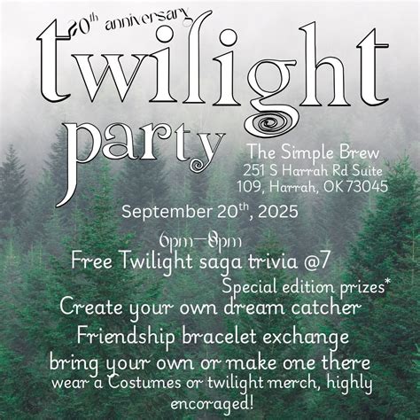 Twilight party: 20th anniversary, The Simple Brew, Harrah, 20 September ...