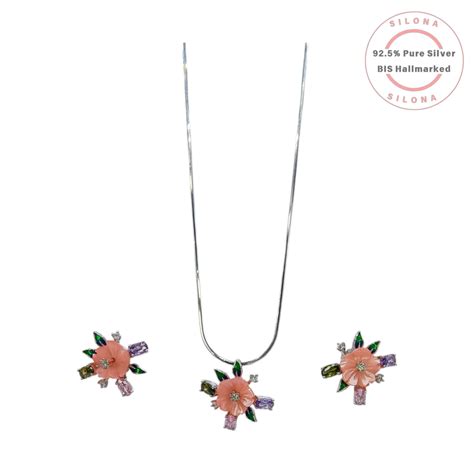 Pastel Blossom Carved Flower Necklace Set | Silona – SILONA
