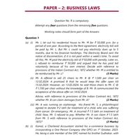 Business Laws Past Year Question Paper (Paper-2) - September 2024 ...