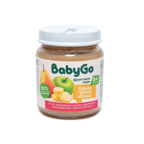 Пюре фруктовое Baby Go банан-груша-яблоко 100г с 6месяцев купить по ...