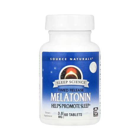 Source Naturals, Sleep Science Melatonin, 3 Mg, 60 Time Release Tablet ...