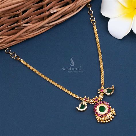 Kerala Mango Leaf Palakka Gold Plated Necklace - Traditional Jewelry ...