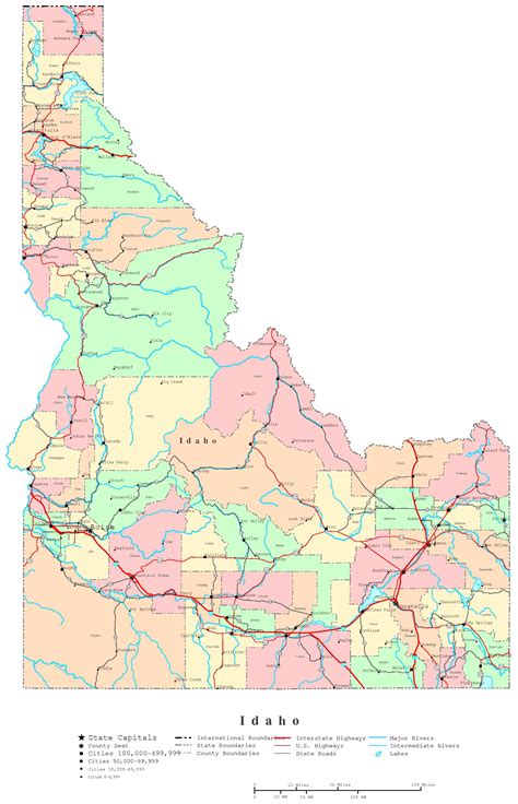 Highway map of idaho