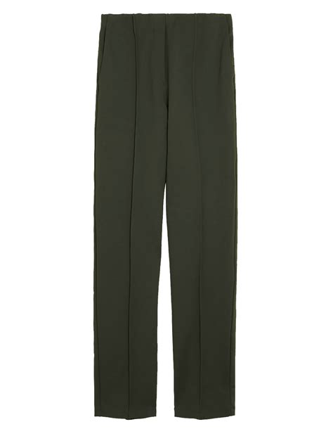 Buy Jersey Straight Leg Trousers at Marks & Spencer