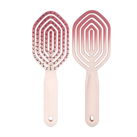 Detangling Hair Brush Hollow Waterproof Massage Scalp Gradient Pink ...