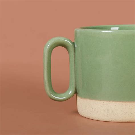 Earthy Clay Cup And Saucer Set Of 6 Sage Green 100ml Online - Premium ...