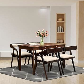 Wooden Point Solid Sheesham Wood Dining Table 4 Seater | 4 Seater ...
