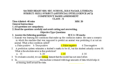 Class X CBTI Questions ch 2 and 3 - SACRED HEART SRS. SEC. SCHOOL, B.R ...