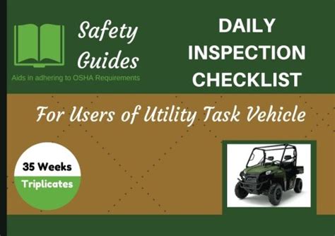 Utility Task Vehicle Daily Inspection Checklist: Daily Inspection ...