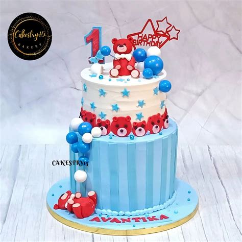 Teddy First Birthday 3kg Cake with Pineapple Flavor – CAKESTRY15