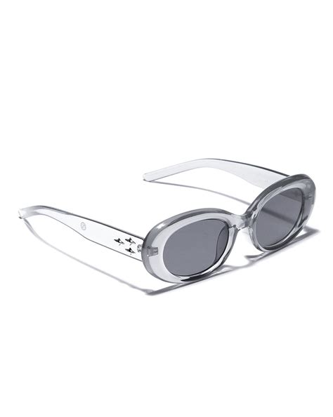 Grey Toned with Polycarbonate UV Protected Lens Oval Sunglass for wome ...