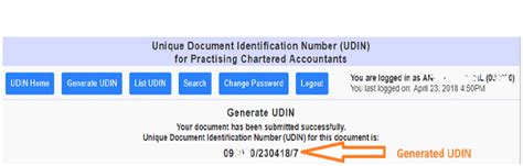 Unique Document Identification Number (UDIN) for Practising CAs
