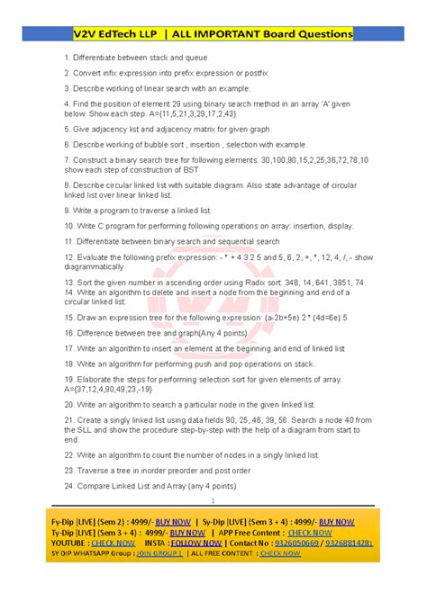SY Diploma DSU - Hehehehaw - 1. Differentiate between stack and queue 2 ...