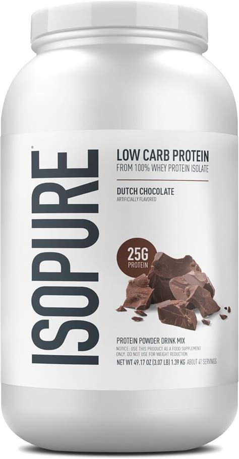 Isopure Low Carb 100% Pure Whey Isolate Protein Powder, Lactose Free ...