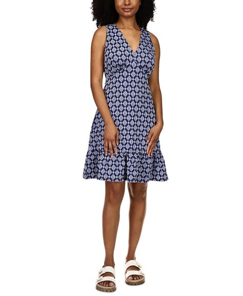 Michael Kors Jacquard V-Neck Dress - Macy's