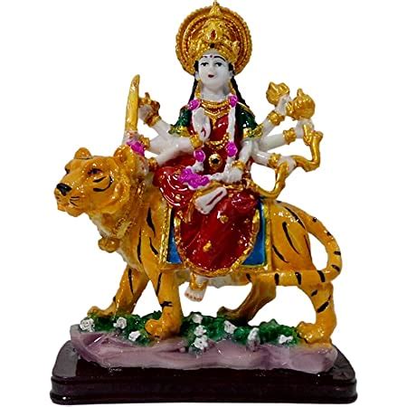 Buy Aryadit Gifts Metal Maa Durga Idol Sherawali Ambe Rani, Vihno MATA ...
