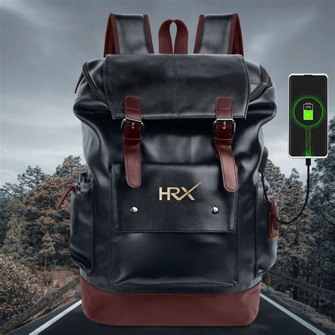 HRX by Hrithik Roshan Brown Leatherette Anti Theft Casual Laptop ...