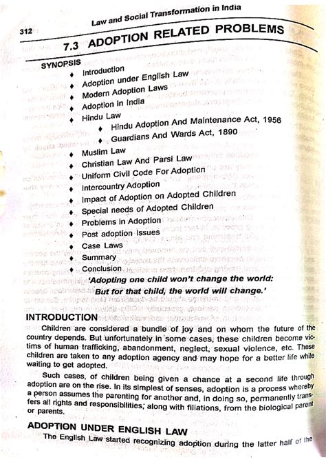 Adoption related problems - Company law - Studocu