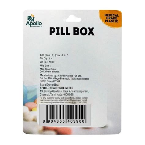 Buy Apollo Pharmacy Pill Box Round 7 Days, 1 Kit | 19 Minutes Delivery ...
