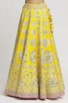 Buy Yellow Tussar, Organza Zari, Embroidery Plunge Neck Anha Bridal ...