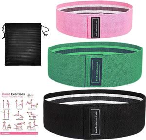 MBALE 3Pcs Fabric Resistance Bands Set- Thick Wide Non Slip Elastic Hip ...
