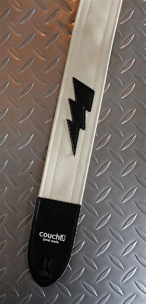 Couch Guitar Straps Lightning Bolt White / Black Bolt | PSYCHEDERHYTHM