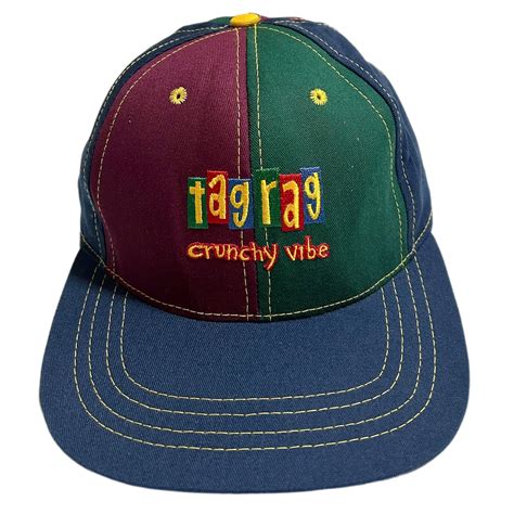 デッドストック 90s TAG RAG タグラグ ロゴ刺繍 マルチパネル ベースボール キャップ スナップバック CAP MADE IN ...