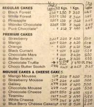 Menu of Amma's Pastries, RPC Layout, Vijay Nagar, Bangalore | February 2025