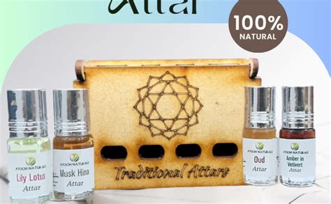 AYOOH NATURALS - Festive Perfume Attar Gift Set Red Sandalwood, Khus ...