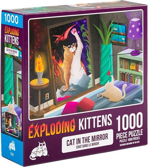 Buy Exploding Kittens 1000 Piece Jigsaw Puzzle | Cat in The Mirror ...