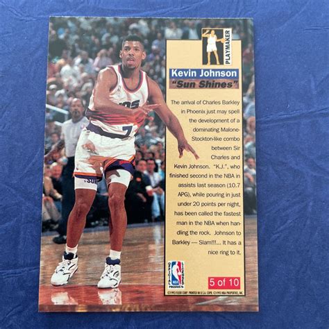 1992-93 Fleer Ultra Playmaker #5 Kevin Johnson NBA Phoenix Suns Michael ...