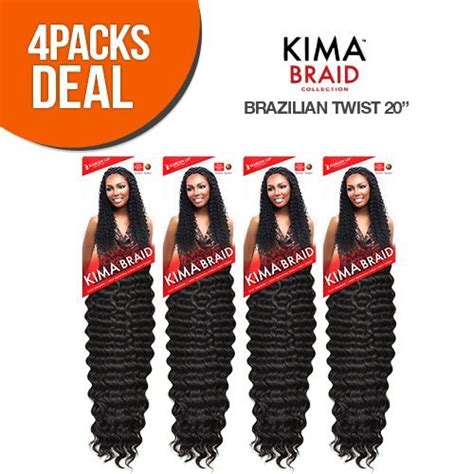 Buy Harlem125 Synthetic Hair Braids Kima Braid Brazilian Twist 20" (4 ...