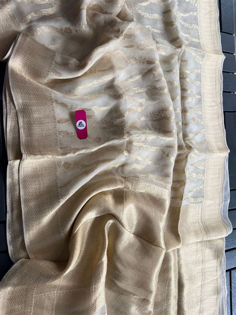 Designer Banarasi Handloom Semi Khaddi Georgette silk Saree with allov ...