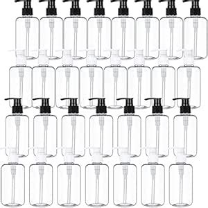 30 Pack 8 oz Clear Plastic Pump Bottles Empty Lotion Bottles Hand Dish ...
