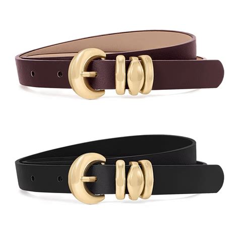 JASGOOD Womens Skinny Leather Belts for Ladies Waist Belt for Jeans ...