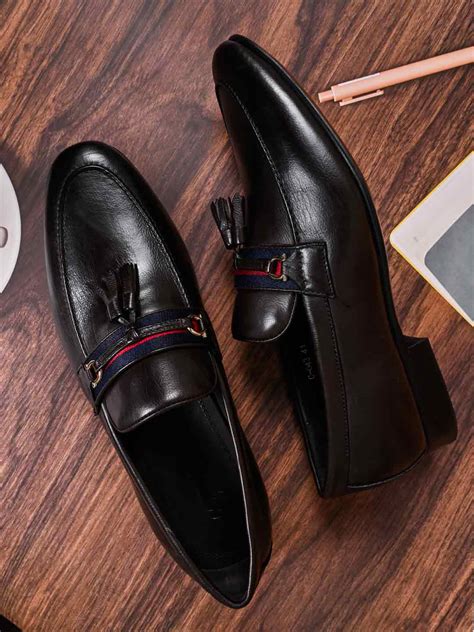 Men Coffee Solid Formal Loafers – ShoeTree