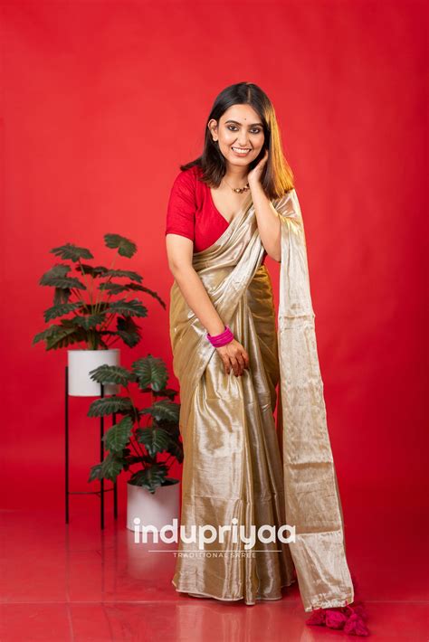 Indupriyaa Chiku Handloom Raga Tissue Saree – indupriyaa