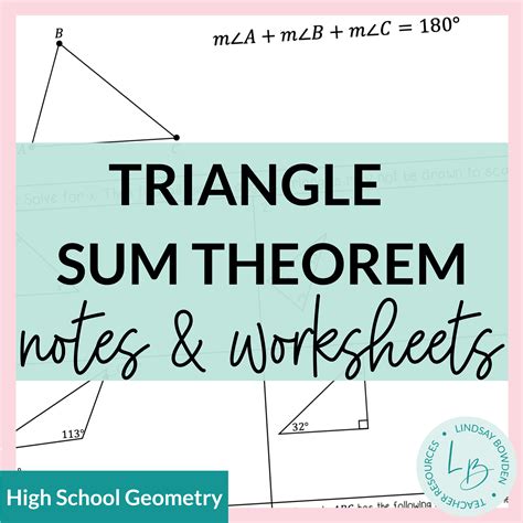 Angle Sum Property and Exterior Angle Theorem | Triangle Worksheets ...