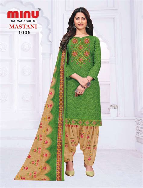Minu Mastani Premium Cotton Embroidery Dress Material Catalogue, Pack ...