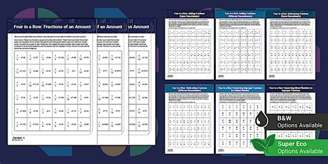 Four in a Row Fractions Pack