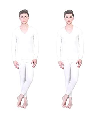 Buy Mack JONNEY Winter King White Thermal Bottom & Upper Set Men's(Pack ...